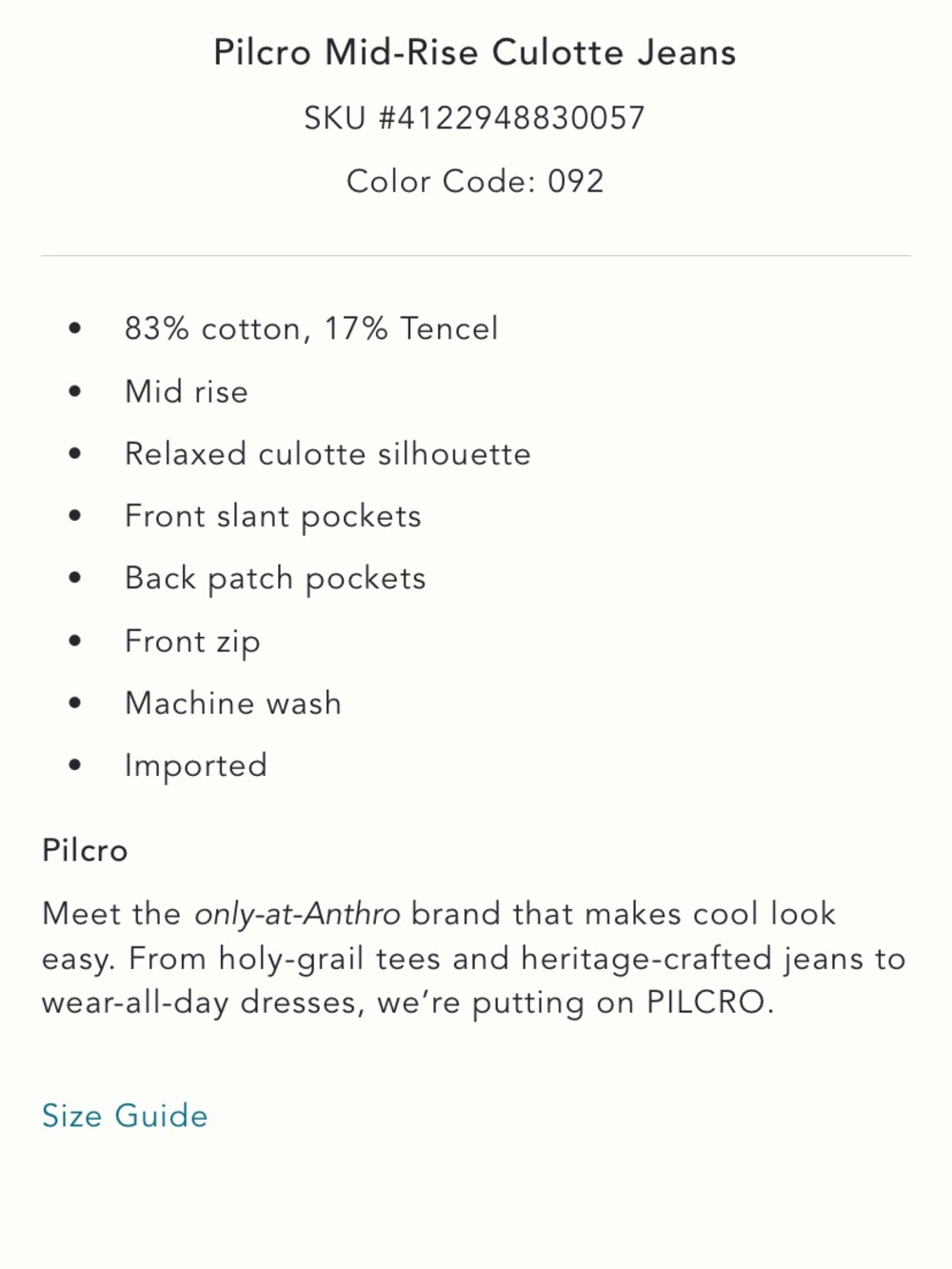 Pilcro mid-rise culotte Jeans - Picture 6 of 8
